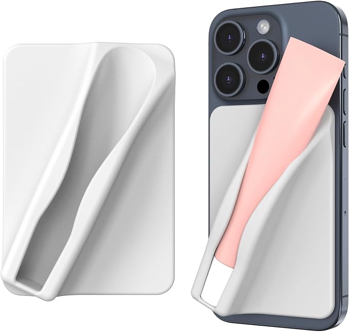 DOB SECHS Silicone Lip Holder for Cell Phone Lipstick Lip Glaze Phone Case Adhesive Back Stick On Holder for iPhone and Android Smartphone,Grey+Red