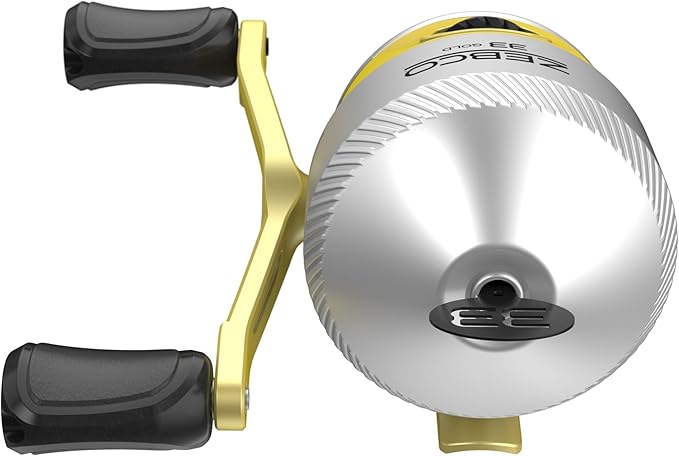 Zebco 33 Gold Spincast Fishing Reel, Changeable Right or Left-Hand Retrieve, All-Metal Gears, Pre-Spooled with Zebco Cajun Fishing Line