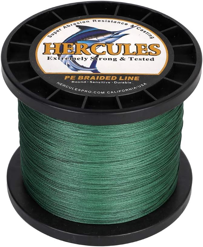 HERCULES Cost-Effective Super Cast 8 Strands Braided Fishing Line 10LB to 300LB Test for Salt-Water,109/328/547/1094 Yards(100M/300M/500M/1000M),Diam.#0.12MM-1.2MM,Hi-Grade Performance,Variety Colors