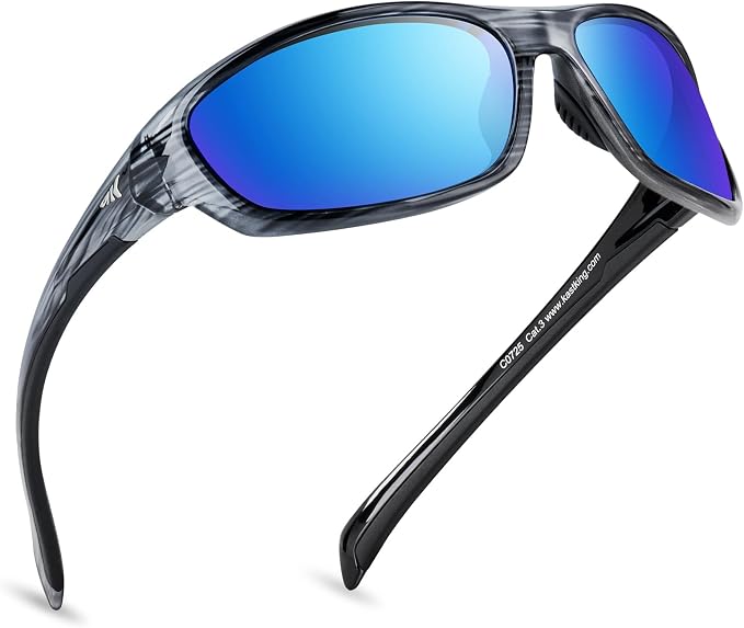 KastKing Hiwassee Polarized Sport Sunglasses for Men and Women, Wrap Sunglasses for Fishing Cycling and Running,UV Protection