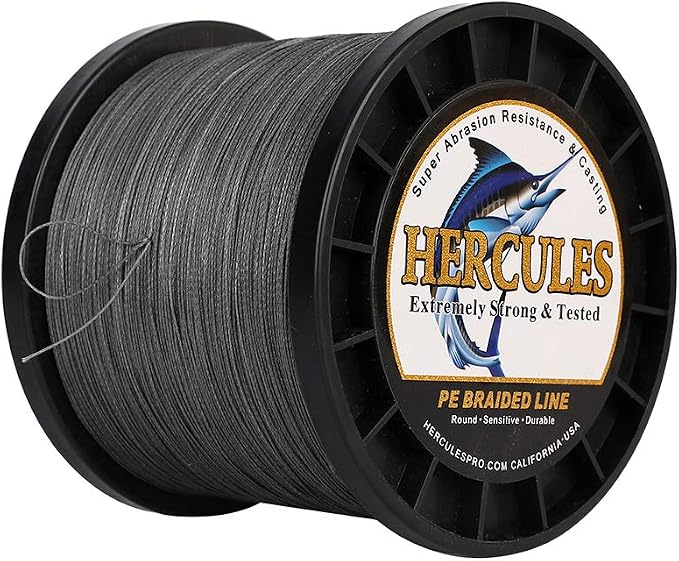 HERCULES Cost-Effective Super Strong 4 Strands Braided Fishing Line 6LB to 100LB Test for Salt-Water, 109/328 / 547/1094 Yards (100M / 300M / 500M / 1000M), Diam# 0.08MM - 0.55MM, Hi-Grade