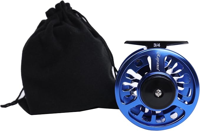 Raprance Fly Fishing Reel,CNC-Machined Aluminum Alloy Fly Reel Large Arbor Fly Reel, 3/4, 5/6, 7/8 wt Blue