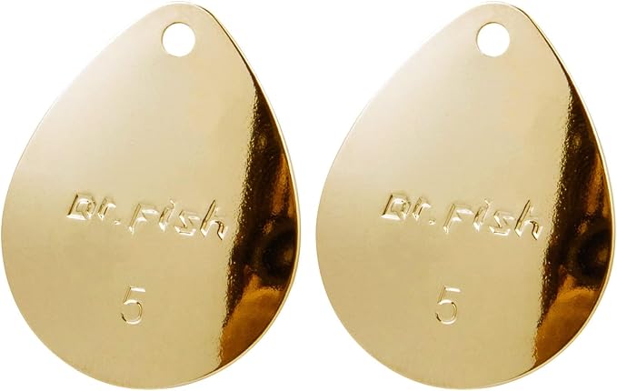 Dr.Fish 30 Pack Fishing Spinner Blades Colorado Willow Kit Gold Silver Spinner Lure Making Parts Accessories DIY Spinnerbait Inline Spinner Walleye Rigs