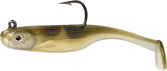 Strike King Homing Minnow Fishing Lure, Pre-Rigged Soft Plastic Swimbait, 3-Pack