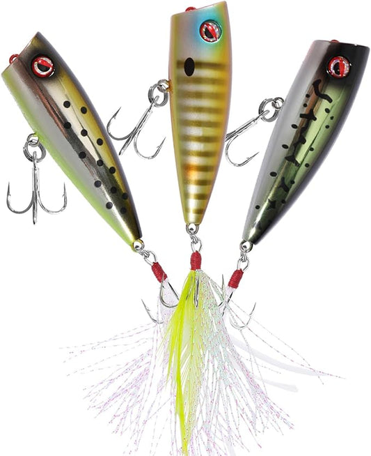 LITTMA Bass Fishing Topwater Popper Lures - Effective Top Water Lures for Bass Anglers - Durable Design for Catching Trophy Bass with High-Performance Popping Action