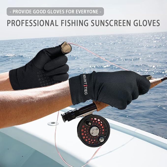 UV Protection Gloves Men's Women's Finger Tip Touchscreen Gloves UPF 50+ Sun Protective Glove for Cycling Fishing Running Hiking Boating Garden Safari Outdoor Activitie