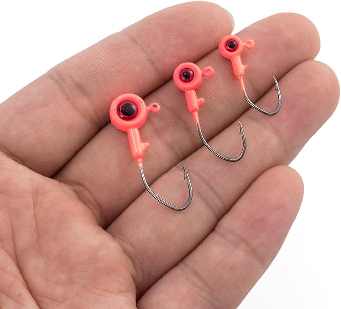 Dr.Fish Crappie Jig 3D Eyes Fishing Jig Head Freshwater Crappie Trout Panfish Hook Bass Fishing Lure 1/32oz 1/16oz 1/8oz