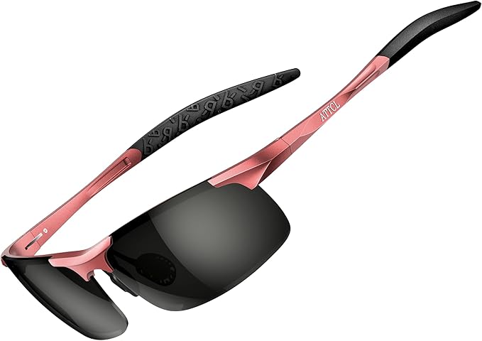 ATTCL 0.9 oz Polarized Sunglasses Men Sports: UV Protection Anti Glare Wrap Around Lightweight Metal Fishing Golf Running