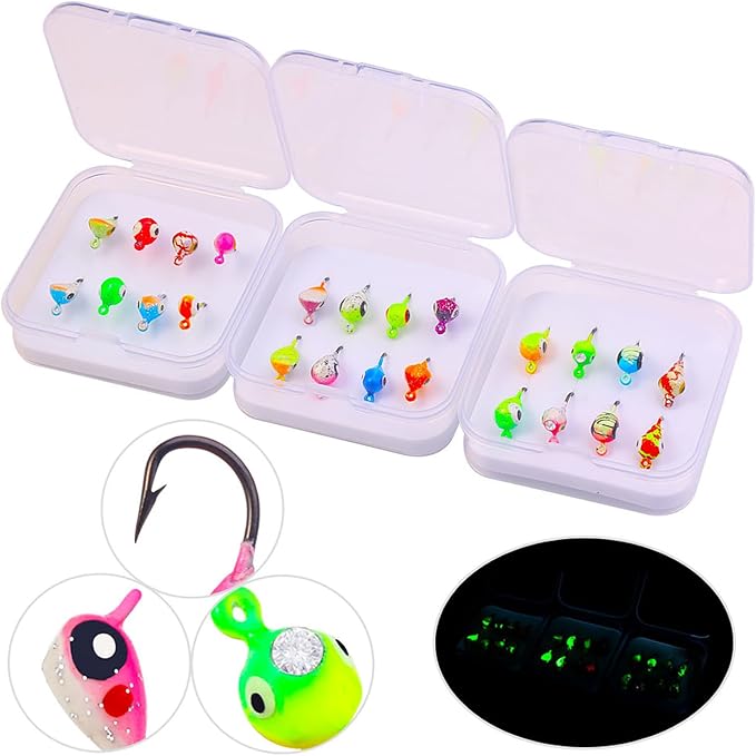 Ice Fishing Jigs Kit Essential Ice Fishing Lures for Beginners to Hook Big Fish and Reel in The Fun!