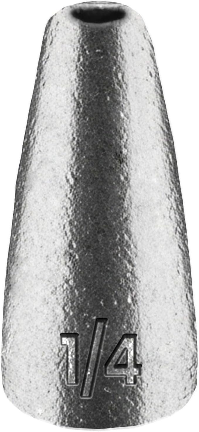 Reaction Tackle Lead Worm Weights - Bullet Shaped Sinkers with Size Stamped - Bass Fishing Tackle Fishing Weights (25-Pack)