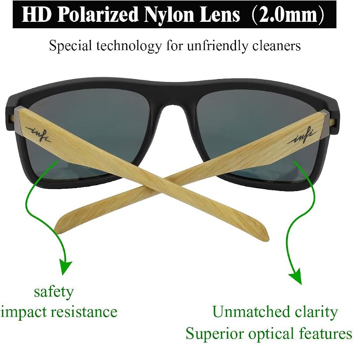 INFI Fishing Polarized Sunglasses for Men Driving Running Mirrored Glasses UV400 Protectiont