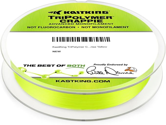 KastKing TriPolymer Crappie Advanced Monofilament Fishing Line, Higher Strength, Super Smooth, Low Light Refraction, Tri-Extrusion Advanced Mono Fishing line, Highly Abrasion Resistant