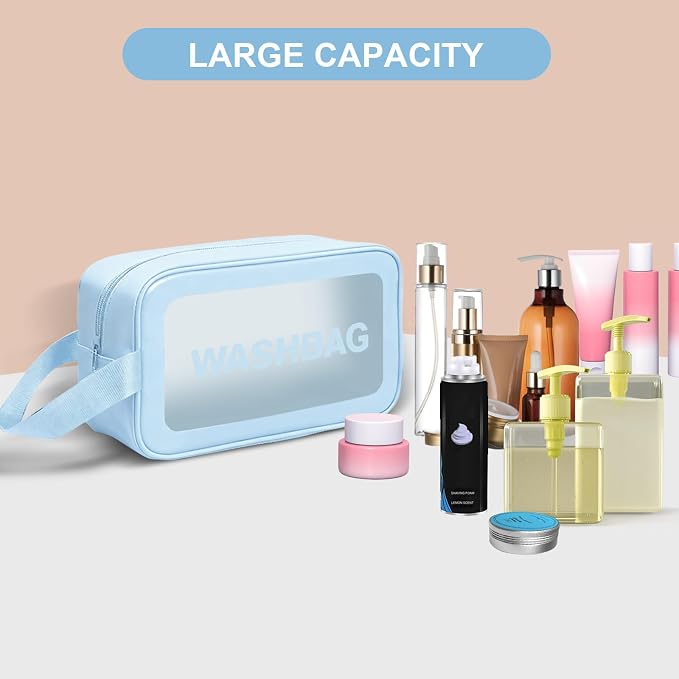 Suruid Gym Bag for Women Men, Travel Duffle Bag Large Capacity Carry On Weekender Bag With Shoe Compartment Gym Tote Dry Wet Separation Duffel Bag with Makeup Bag, Blue