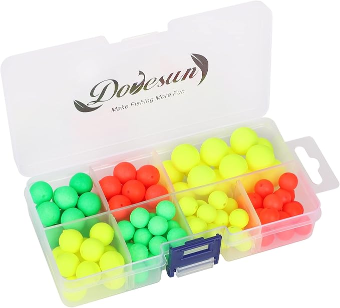 Dovesun 220/104/80/60/54/52/42pcs Pompano Rig Floats for Surf Fishing Foam Bobbers for Fishing Fly Fishing Bobbers Floats Bright Color Kit/Round/Cylindrical/Heart/Bullet/Pill/Spin Shape