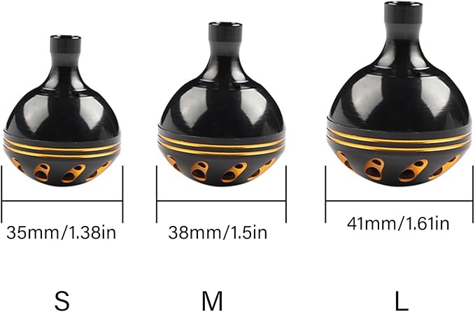 Aluminum Alloy Reel Handle Knob, 3 Sizes Replacement for Fishing Reels, Rust-Resistant