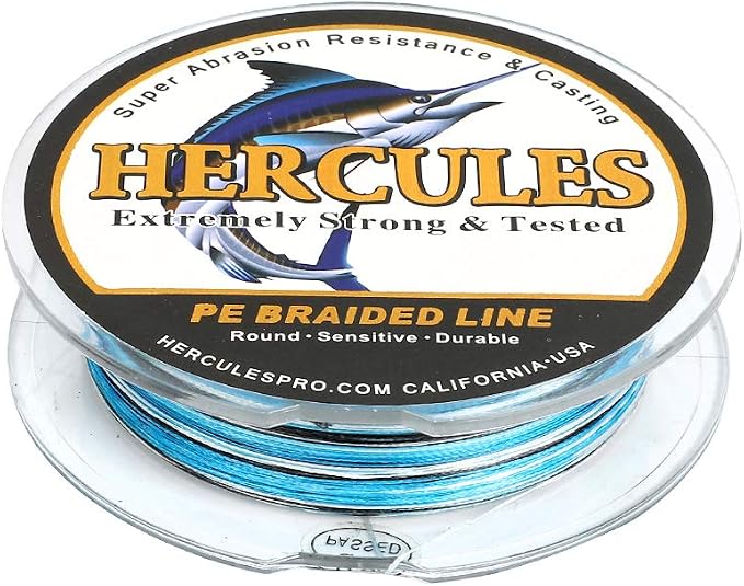 HERCULES Cost-Effective Super Strong 4 Strands Braided Fishing Line 6LB to 100LB Test for Salt-Water, 109/328 / 547/1094 Yards (100M / 300M / 500M / 1000M), Diam# 0.08MM - 0.55MM, Hi-Grade