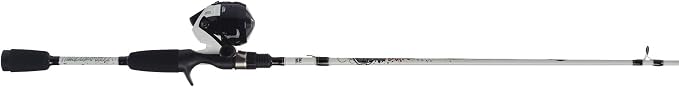Abu Garcia 5’6" Ike Dude Youth Fishing Rod and Reel Spincast Combo, 2-Piece Rod, Size 6 Reel, Right Handle Position,White