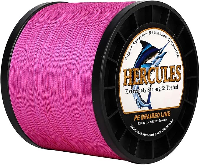 HERCULES Cost-Effective Super Strong 4 Strands Braided Fishing Line 6LB to 100LB Test for Salt-Water, 109/328 / 547/1094 Yards (100M / 300M / 500M / 1000M), Diam# 0.08MM - 0.55MM, Hi-Grade