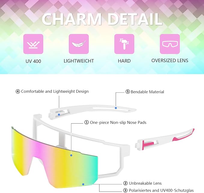 3 Pack Polarized Running Sunglasses for Women Mens Sunglasses UV Protection for Cycling Baseball Fishing