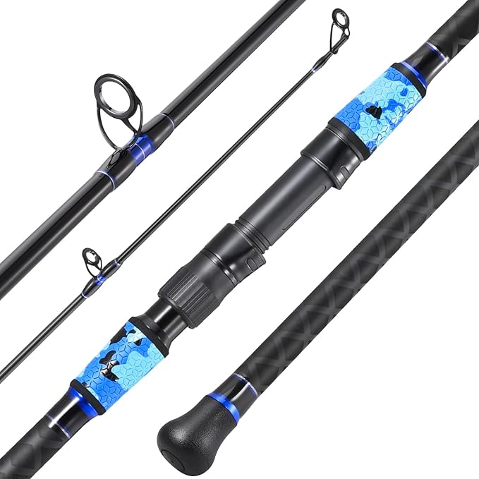 Sougayilang Surf Fishing Rod Portable Travel MH/H Surf Spinning Rod 4 Piece Carbon Fiber Saltwater Fishing Rod 10'/11'/12'/15'