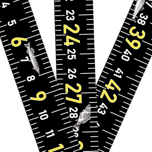 51 Inch Fish Measuring Tape Sticker for Boat 3Pcs Waterproof Self Adhesive Fishing Ruler for Boat Fishing Rod Kayak Accessories Cooler Workbench (Black)