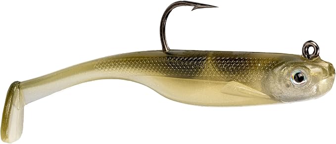 Strike King Homing Minnow Fishing Lure, Pre-Rigged Soft Plastic Swimbait, 3-Pack