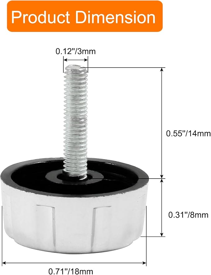 Fishing Reel Handle Screw Caps,Black Fishing Reel Handle Nut, Fishing Spining Reel Knob Screw for Handle Grip