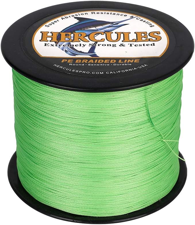 HERCULES Cost-Effective Super Cast 8 Strands Braided Fishing Line 10LB to 300LB Test for Salt-Water,109/328/547/1094 Yards(100M/300M/500M/1000M),Diam.#0.12MM-1.2MM,Hi-Grade Performance,Variety Colors