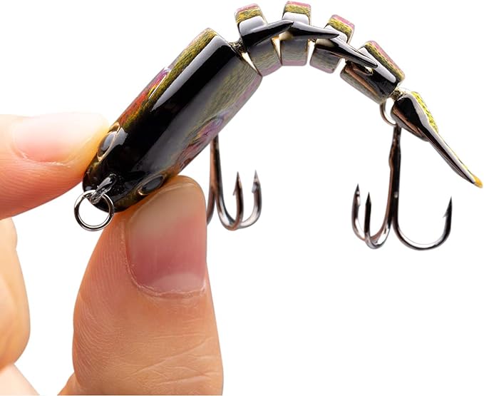Bassdash SwimPanfish 0.34oz Hard Swimbaits Multi Jointed Topwater Trout Bass Fishing Crank Lure for Freshwater and Saltwater