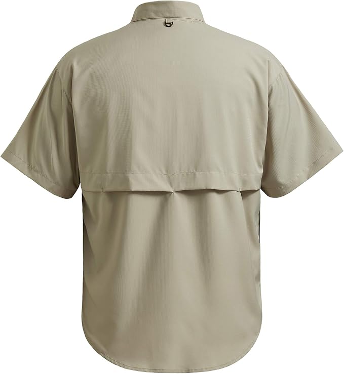 Bassdash UPF 50 Men’s Fishing Dress Shirt Button Down Woven Short Sleeve Outdoor