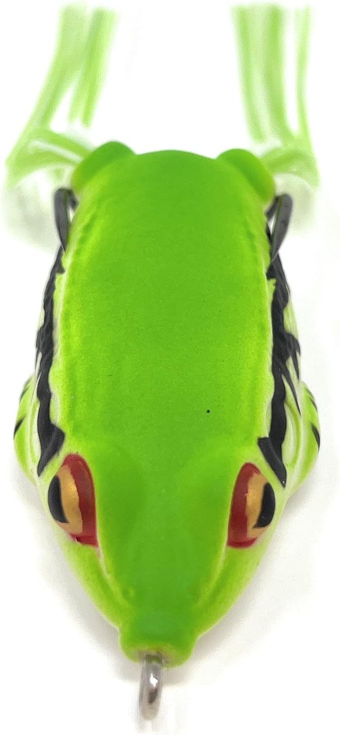 Reaction Tackle Hollow Body Frogs for Bass Fishing - Ultra Realistic Weedless Top Water Frog Lure for Bass, Snakehead, Pike and More - Floating Topwater Fishing Lures - 2 Pack