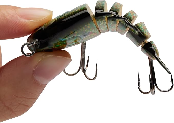 Bassdash SwimPanfish 0.34oz Hard Swimbaits Multi Jointed Topwater Trout Bass Fishing Crank Lure for Freshwater and Saltwater