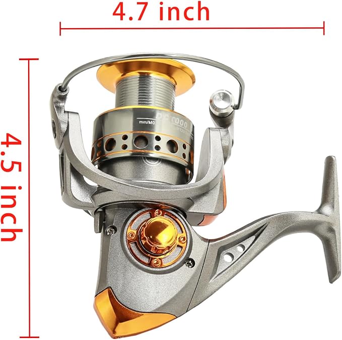 Spinning Reel,Freshwater Spinning Fishing Reels,CNC Alloy Wire Cup,5.2:1 Gear Ratio,2000,Max Drag 22Lbs,Smooth Fresh and Saltwater Fishing Reel