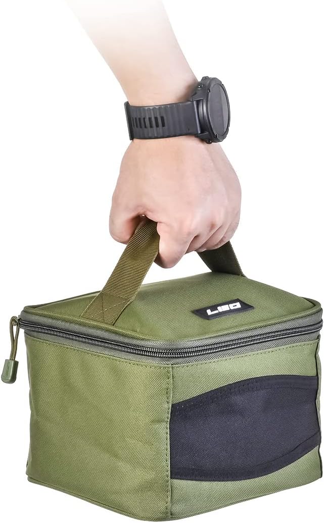 Conskyee Fishing Reel Case, Fishing Reel Storage Bag, Oxford Cloth Square Cover Fishing Accessories Bag