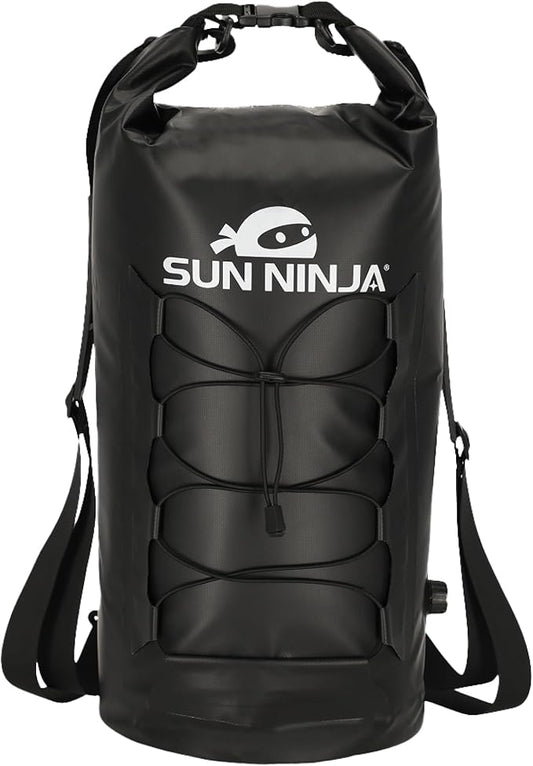 Sun Ninja Floating Dry Bag Cooler – Roll Top Leak Proof Closure, Collapsible, Waterproof Outdoor Cooler with Padded Shoulder Strap - Perfect for Kayaking, Fishing, Beach, Hiking -20L