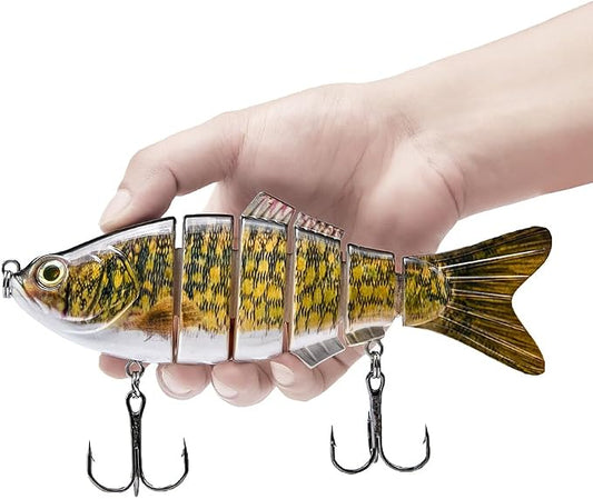 Large Multi Jointed Fishing Lures Bait,Big Giant Fishing Bass Lures,Crankbaits Swimbaits with Treble Hook