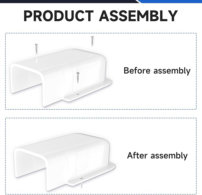 3'' Width Entry Wall Cover, PP Mini-Split Line Set Cover Accessories for Ductless Mini Split, Central AC and Heat Pumps, White