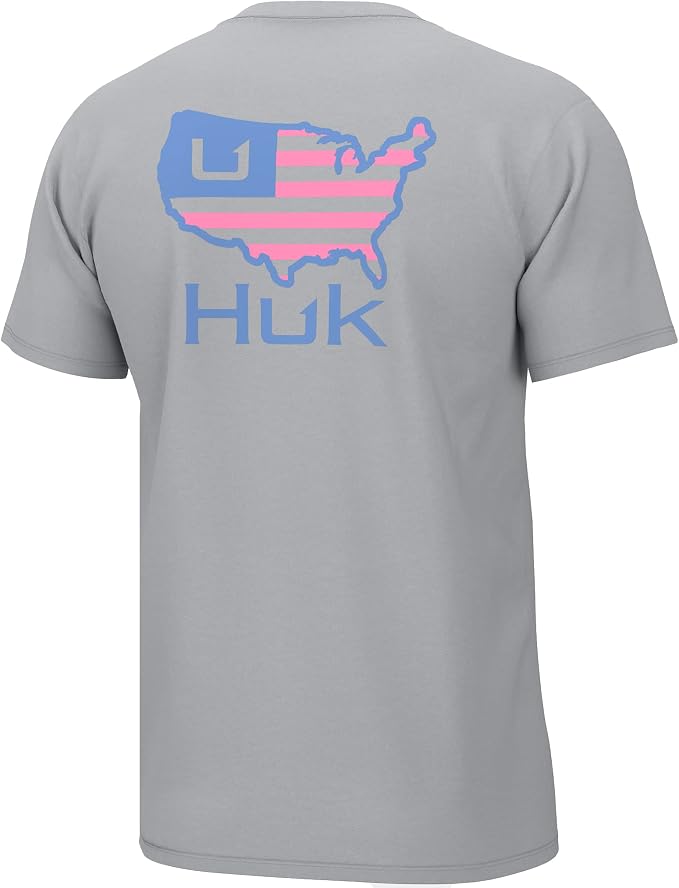 HUK Mens Performance Fishing Logo Tee, Short Sleeve T-Shirt for Men