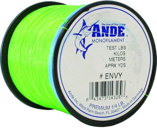 Ande Monofilament Line (Envy Green, 20 -Pounds Test, 1/4# Spool)