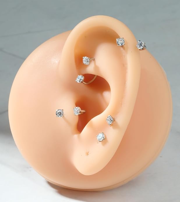 MODRSA 20g 16g 18g Piercing Taper Internal Threaded Piercing Taper Insertion Threader Tool Threadless Jewelry Changing Tool Horseshoe Nose Ring Labret Earring Studs Applicator Piercing Ball Grabber