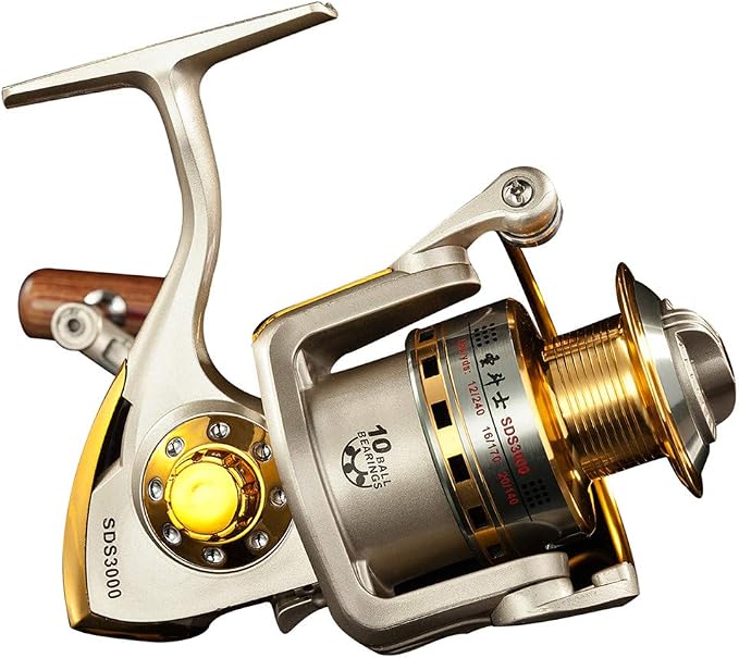 Diwa Spinning Fishing Reels for Saltwater Freshwater 1000 2000 3000 4000 5000 6000 Series Fishing Spool Left/Right Interchangeable Trout Carp Spinning Reel Light and Smooth