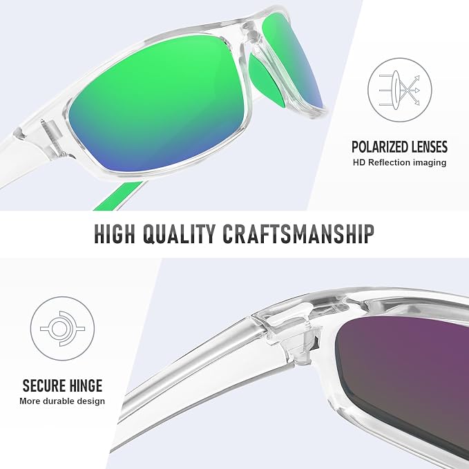 Sports Polarized Sunglasses for Men Women Wrap Around Sun Glasses Fishing Cycling Driving Running UV Protection