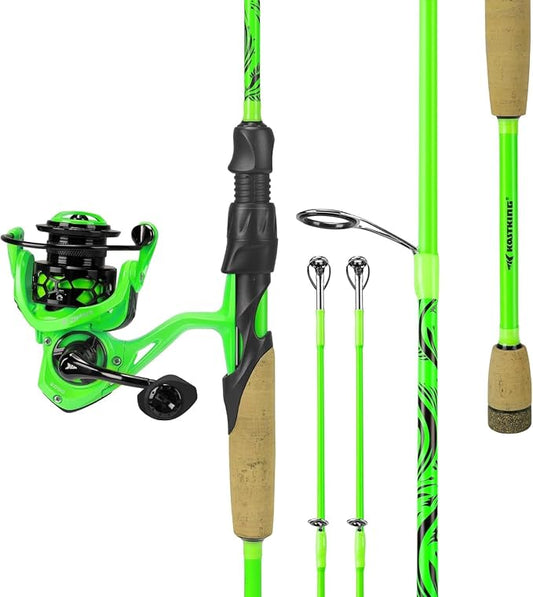 KastKing Zephyr Dual-Tip Fishing Rod and Reel Combo,Spinning & Baitcaster Combo,Dual Tips Section for Different Powers,IM6 Graphite 2-Piece Rod with Extra Tip,Sensitive & Powerful,Freshwater Fishing