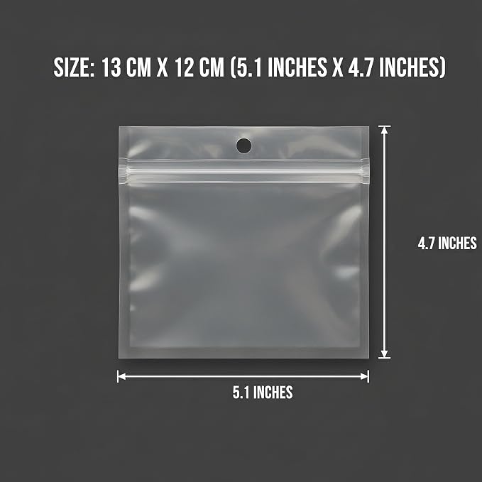 100 Pack Soft Plastic Baits Bags 5.1"x4.7" | Heavy-Duty Clear Lock Zipper Lure Packaging Bags - Leakproof Double-Sealed Zipper Storage for Soft Plastic Lures & Fishing Gear | Multiple Sizes
