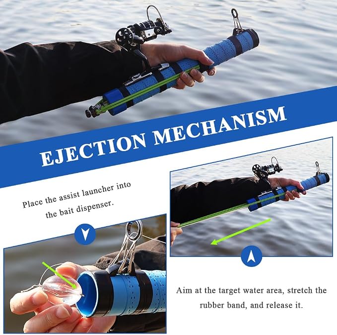 SUFFUSE Fishing Rod, Portable Catapult Lure Fishing Tools, Saltwater and Freshwater Great Gear for Traveling
