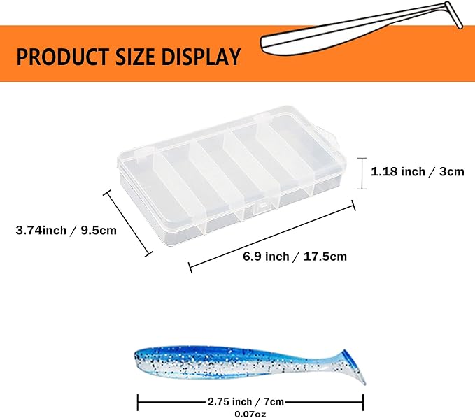 100pcs Paddle Tail Swimbaits Lures, Soft Plastic Fishing Lures Kit, 2.75" Bass Fishing Bait for Freshwater and Saltwater with Box