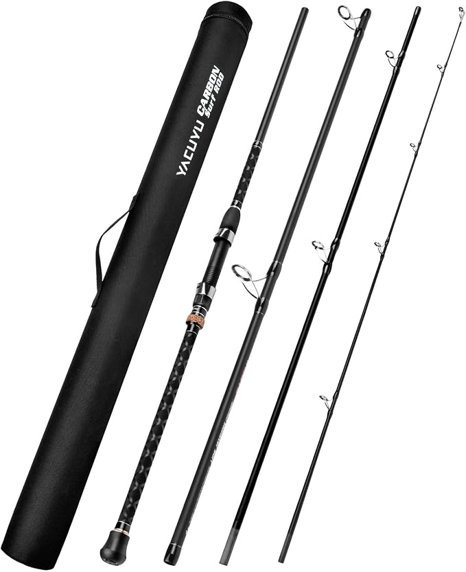 PROBEROS Surf Fishing Rod - Casting Spinning Fishing Rods with Tube(Case) 3 Piece 9'/10'/11'/12' Carbon Saltwater Travel Surf Spinning Rods