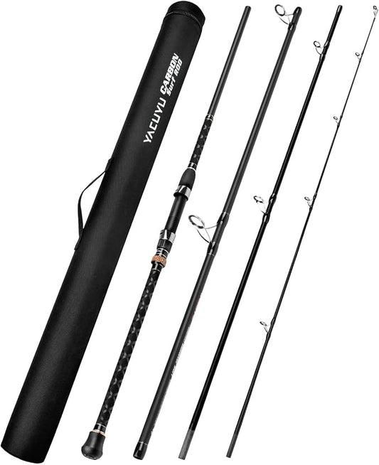 PROBEROS Surf Fishing Rod - Casting Spinning Fishing Rods with Tube(Case) 3 Piece 9'/10'/11'/12' Carbon Saltwater Travel Surf Spinning Rods