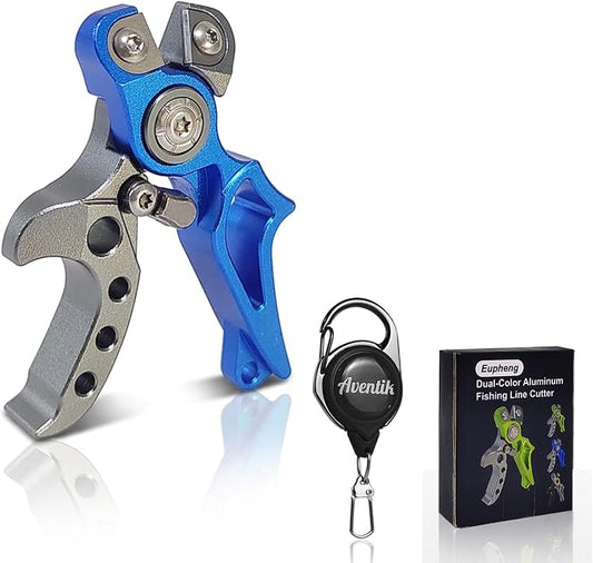 Eupheng Aluminum Mini Fishing Line Cutters with Retractor, Braided Line Cutter with Tungsten Carbide Blade, Inline Lightweight Fishing Nippers Clipper for Braided Line, Mono and Fluorocarbon