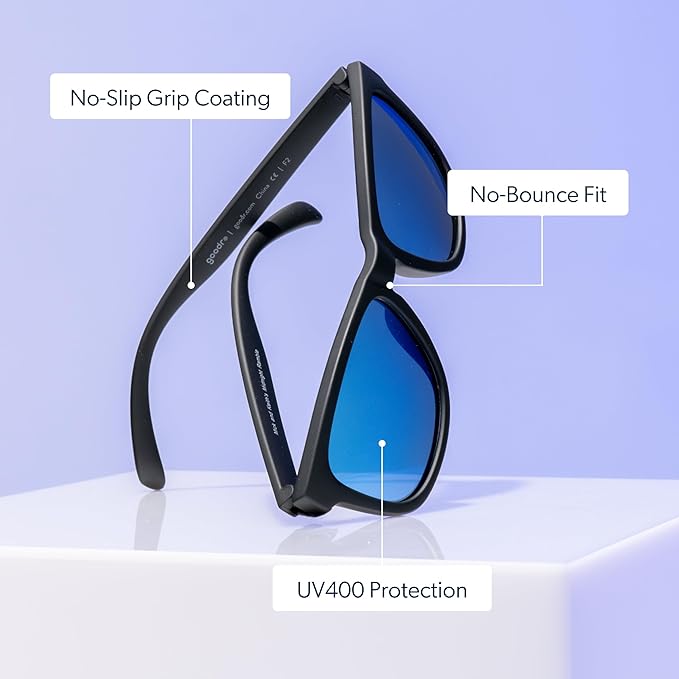 goodr Polarized Sunglasses, Medium Sized (OG), UV400 Protection, No Slip, No Bounce